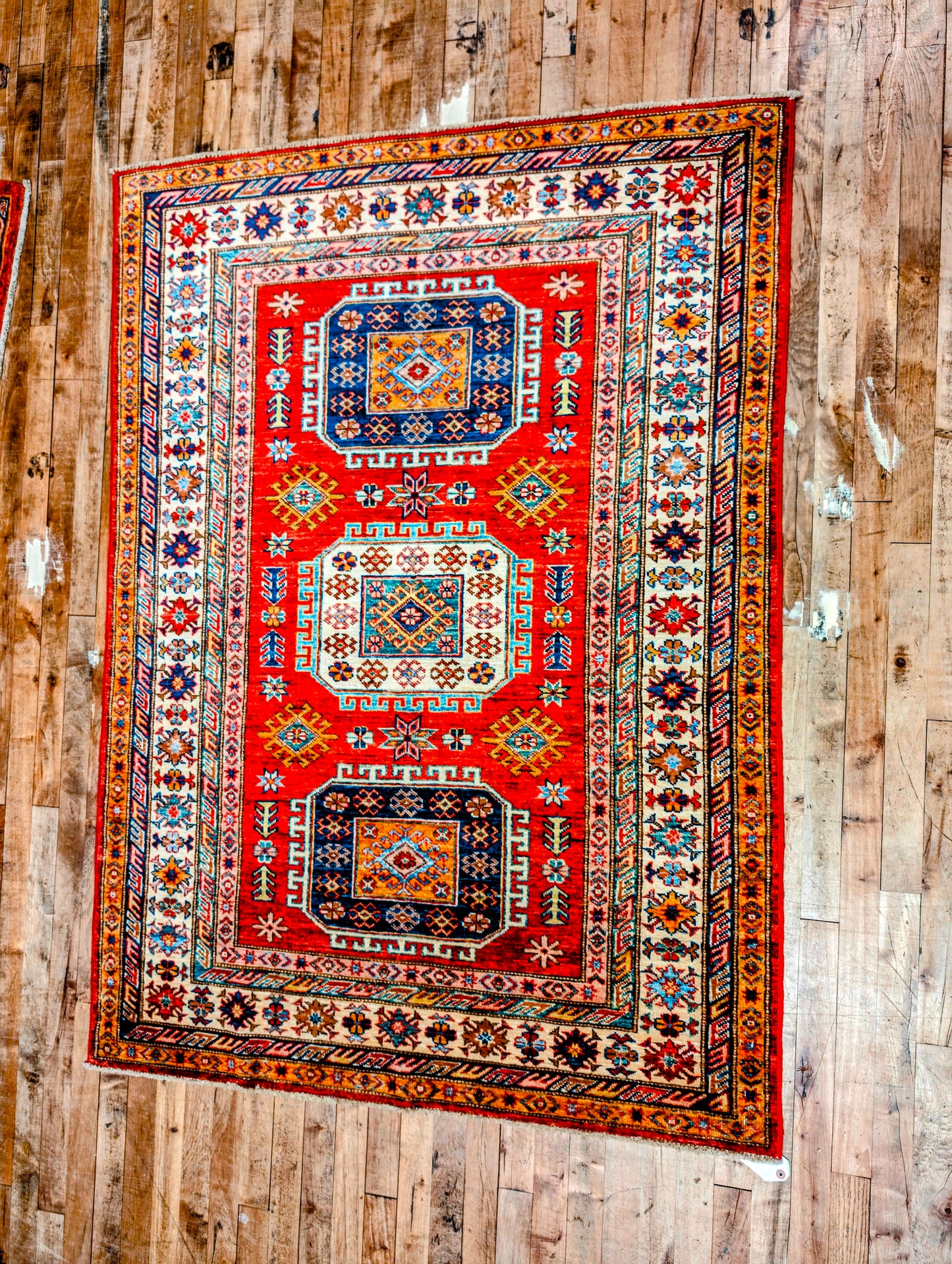 Pakistani Geometric hand-knotted 4x6 Rug