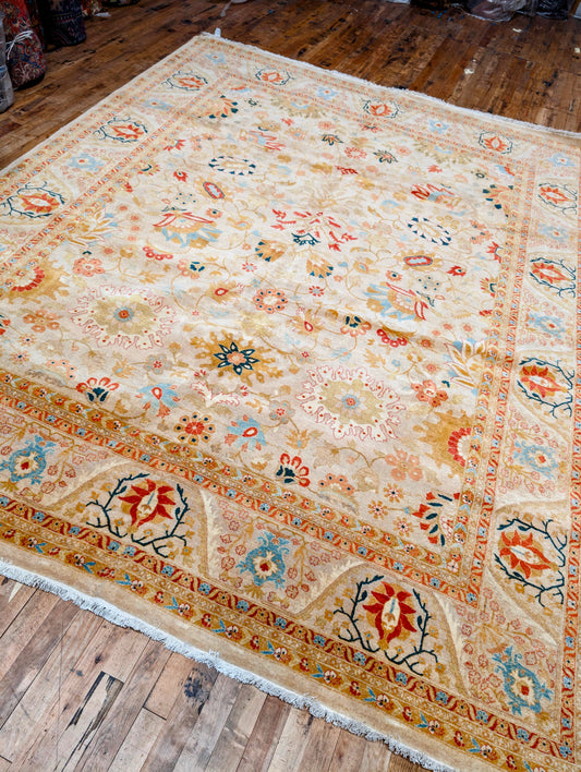 Pakistani Mogul hand-knotted 10x8 Rug 80% wool, 20% cotton